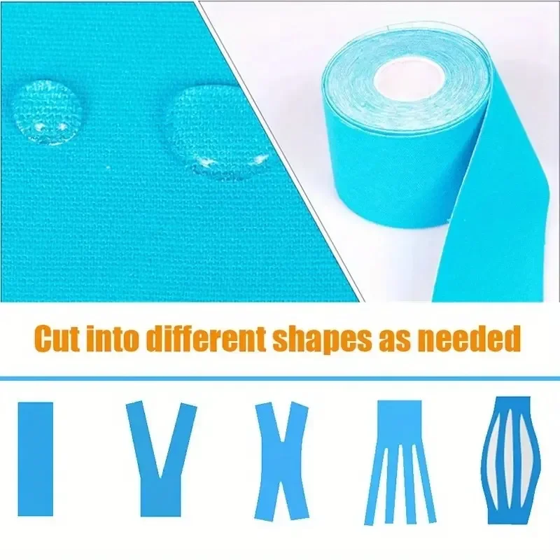 Cinta de Kinesiología Deportiva Impermeable, Vendaje Atlético para Recuperación Muscular, Protector, Alivio del Dolor, Envoltura Elástica para Tenis y Gimnasio