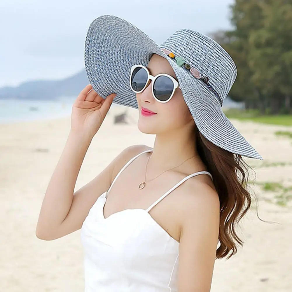 Bucket Hat  Sweat Absorption Band   Sun Hat Wide Brim Lady Travel Hat