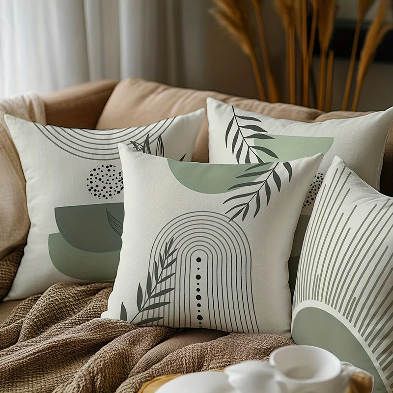 Minimalist Geometric Line Throw Pillow Cover - Modern Decor for Sofa view 3