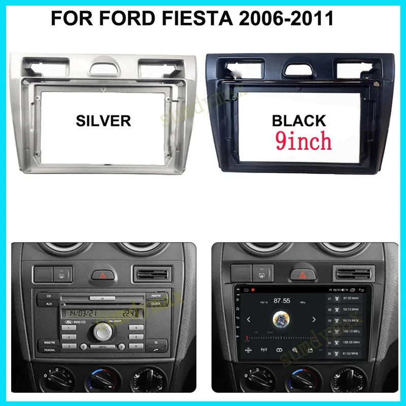 

9inch Car Radio Fascia Frame for Ford Fiesta 2006-2011 car DVD Stereo Frame Plate Adapter Mounting Dash Installation Bezel