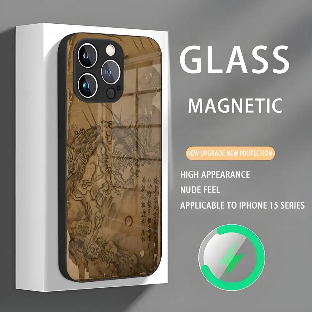 Black Myth Wukong Shadow God Diagram Phone Case Iphone 16 Pro Max Case 15 14 13 12 11 X XR XS XSMAX 8 Plus Mini Pro Max Glass M