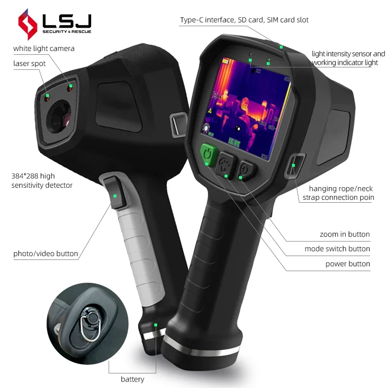 LSJ-F1200 Manufacturer Price Fire Rescue 384*288 IR Resolution Thermal Imager Camera Infrared for Firefighting