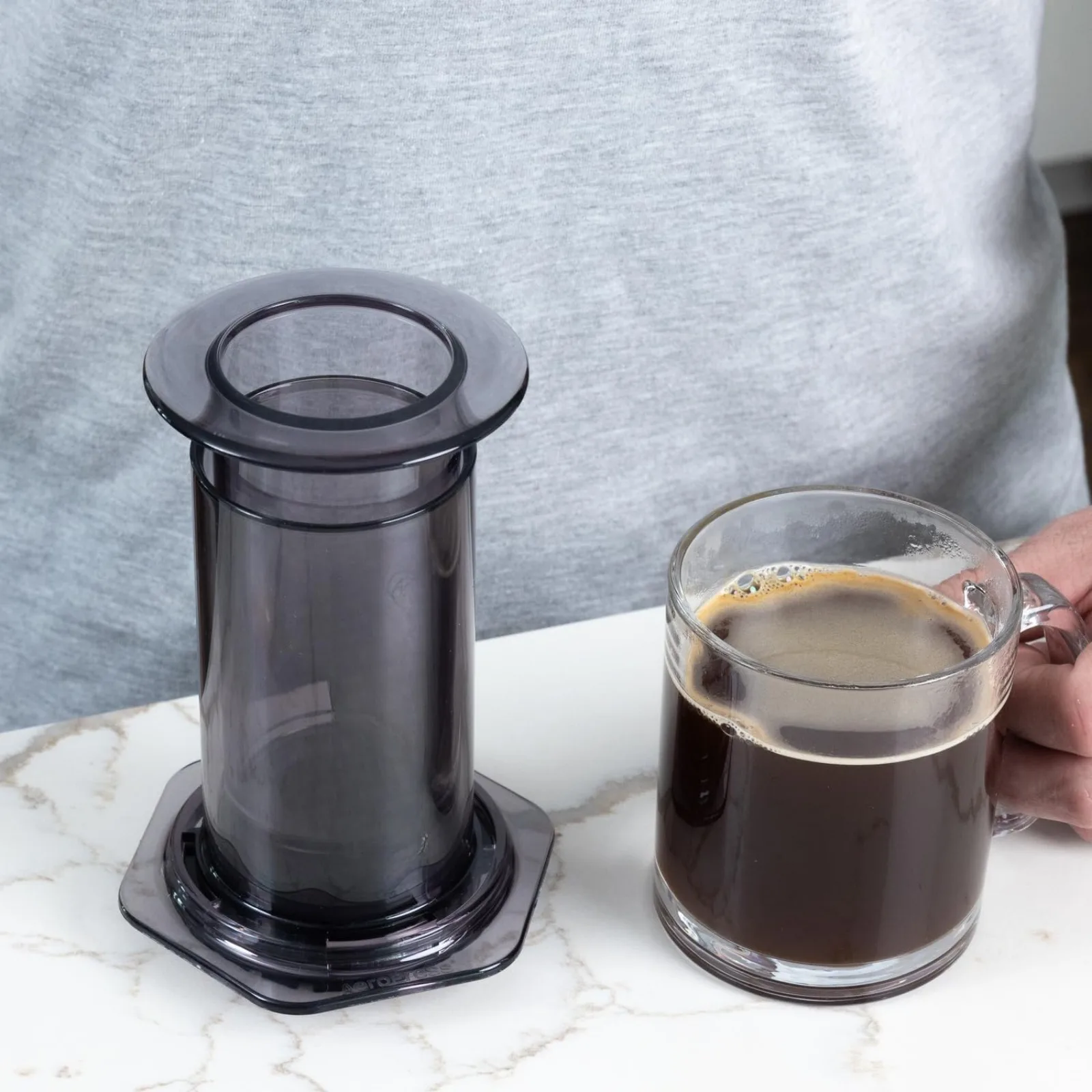 US Clear Black Coffee Press – 3 In 1 Brew Method Combines French Press, Espresso, Full Bodied Coffee Without Grit or Bitterness