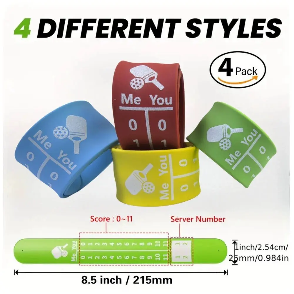 

Adjustable Score Wristband for Pickleball, Table Tennis and Badminton 4-Pack Portable Pickleball Scorekeeper, Unisex Durable Spo