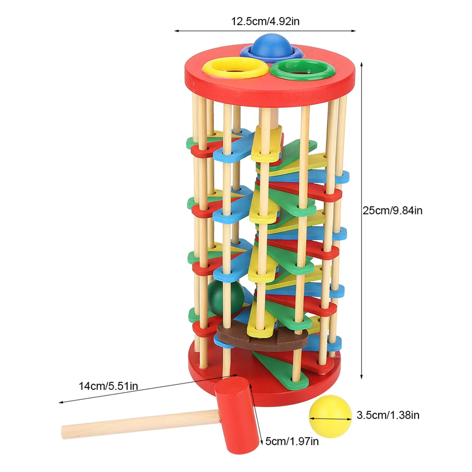 ZK20 Scaletta a sfera in legno colorata Giocattolo Sviluppo dell'intelligenza Bambini Regali in età prescolare