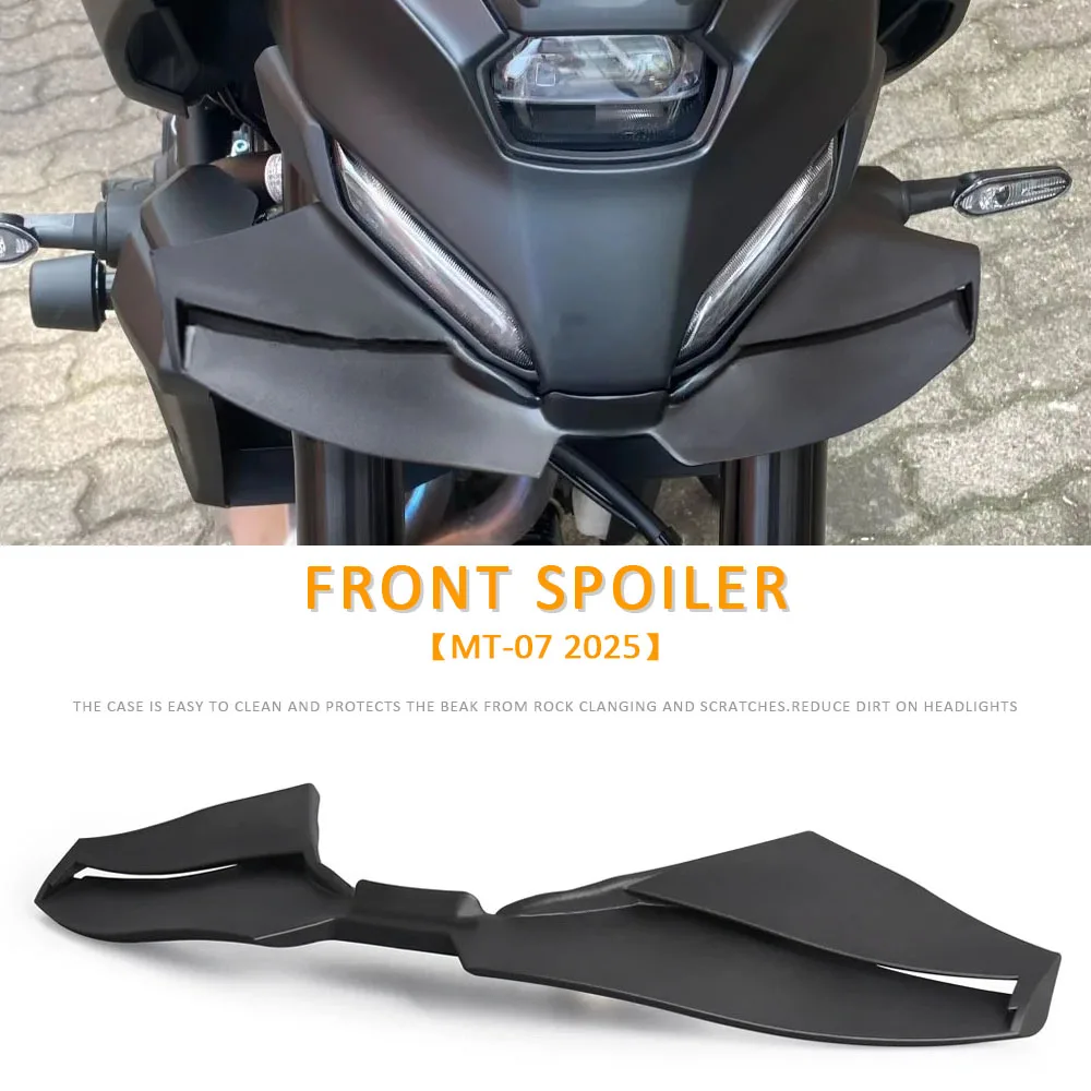 

Черный аэродинамический дефлектор крыла, новый для мотоцикла YAMAHA MT-07, спортивная прижимная сила, голые передние спойлеры MT07 MT 07 mt07 2025
