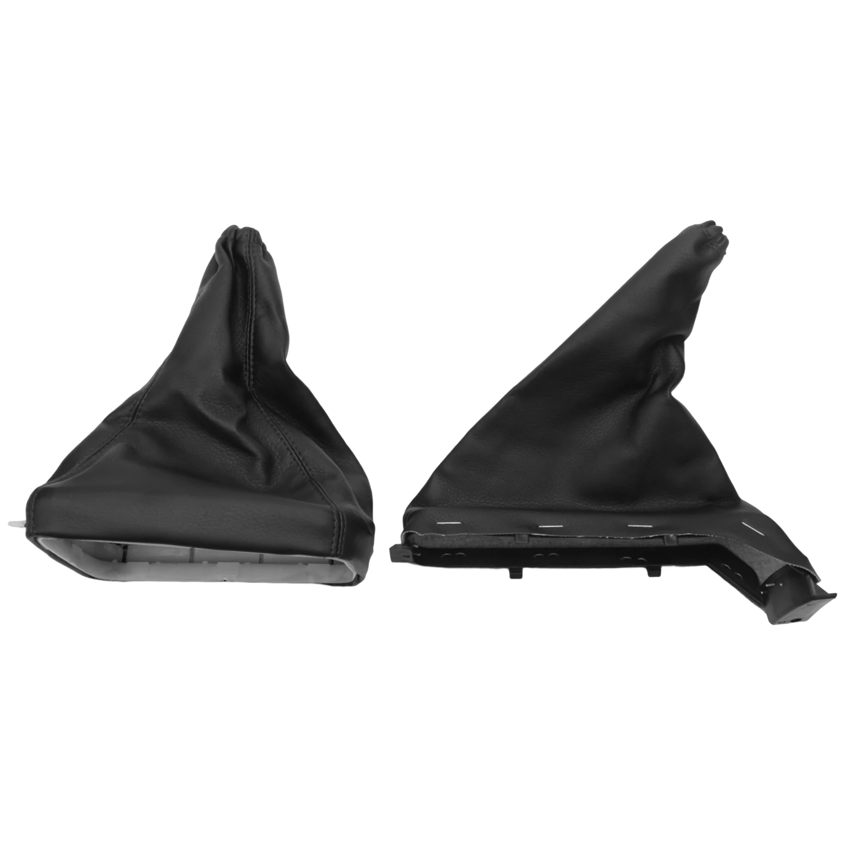 2Pcs Car Handbrake Gear Shift Boot Gaiter Gaitor Pu Leather Black for Opel Astra G Zafira a Vauxhall 1998-2004