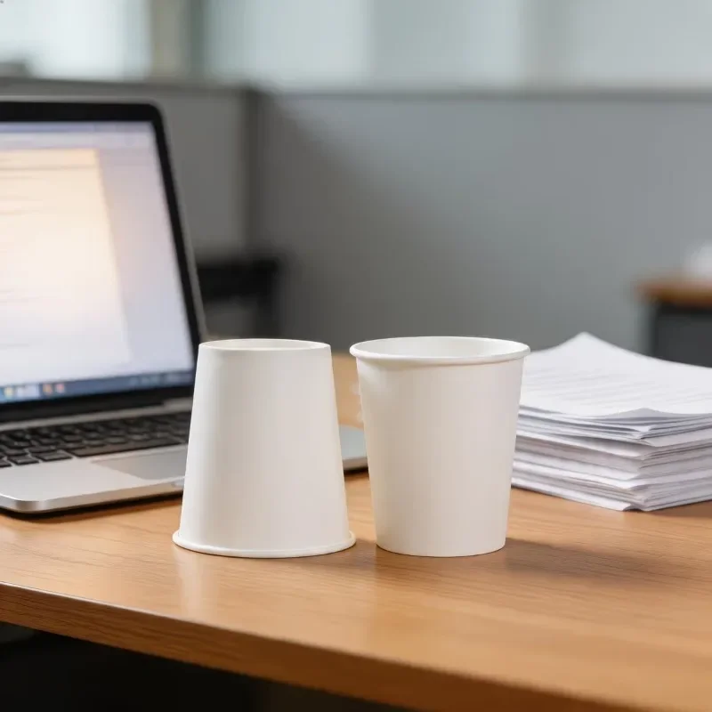 50/100PCS White Paper Cups Juice Milk Coffee Disposable Hot Cold Drinking Paper Cups Weddings Birthdays Picnics Packing