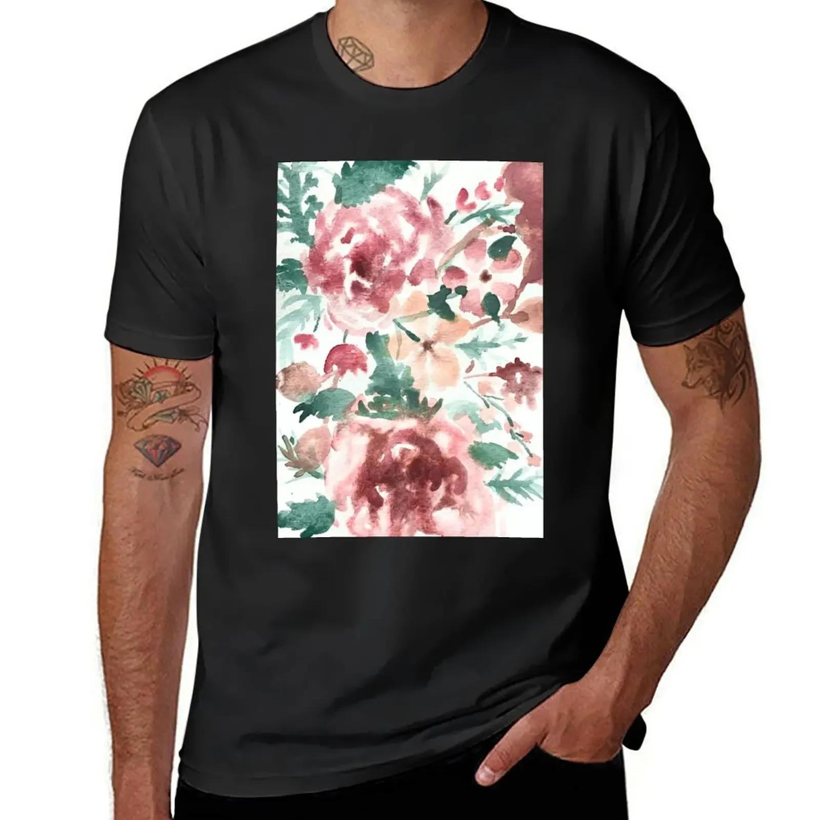 Dusty Rose Blooms T-Shirt customs design your own designer shirts custom t shirt blacks men workout shirt