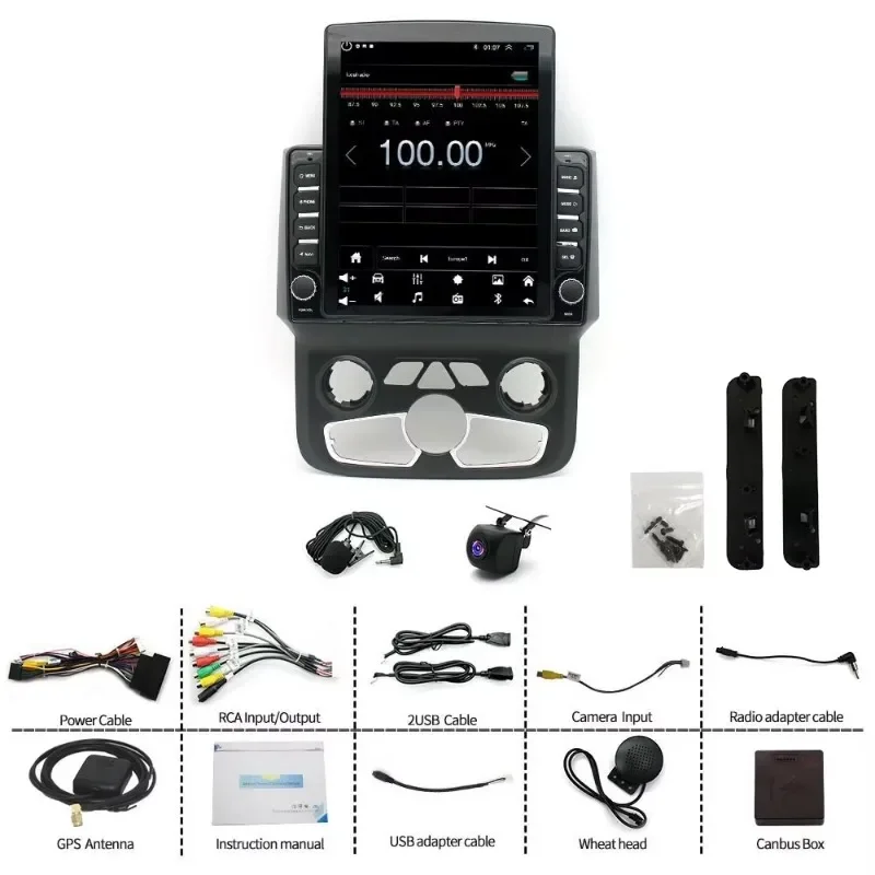 سيارة لتحديد المواقع والملاحة الوسائط المتعددة 9.7 بوصة أندرويد 13.0 2GB + 32GB ل دودج رام 1500 2500 3500 2013-2018 لاعب راديو الشريط رئيس وحدة #5