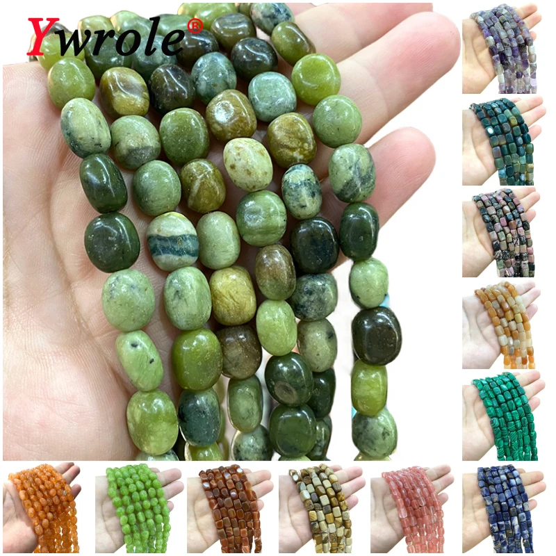 Irregular Cube Raw 8x12mm Natural Stone Southern Jade Aventurine Quartz Spacer Beads for Jewelry Making DIY Bracelet Accessories