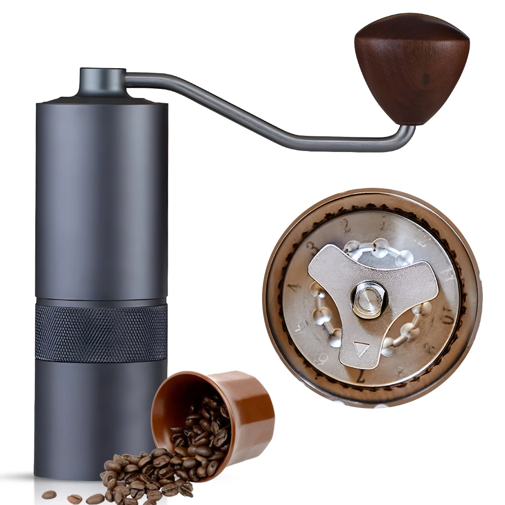 

Manual Coffee Bean Grinder 12 Coarseness Settings CNC Stainless Steel Core Burr Portable Coffee Grinder Double Bearing Hand