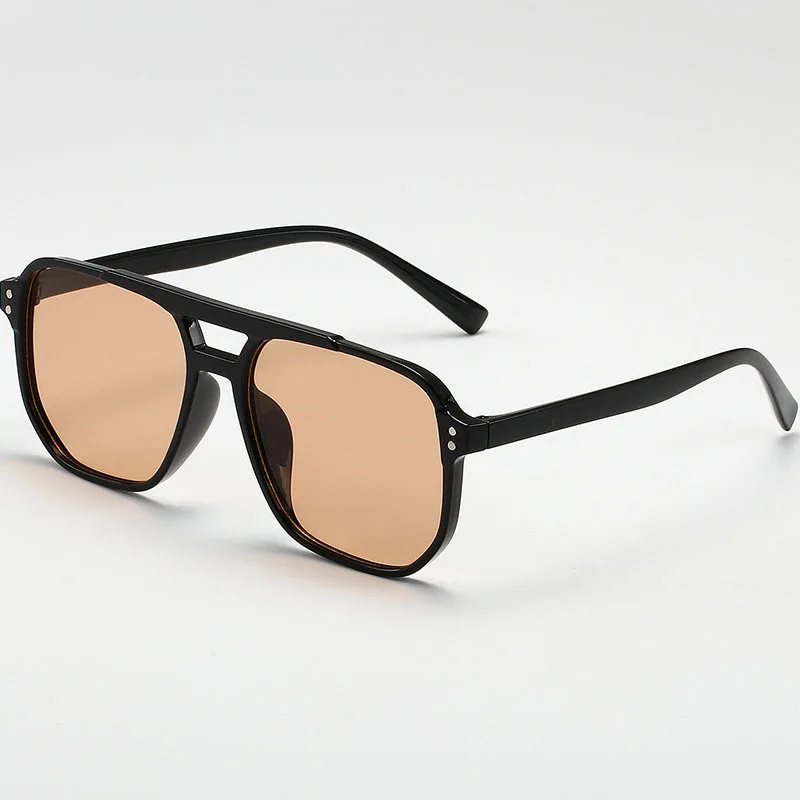 Damskie męskie kwadratowe okulary przeciwsłoneczne Retro okulary przeciwsłoneczne z oprawkami w kształcie wieloboku damskie czarne Vintage damskie