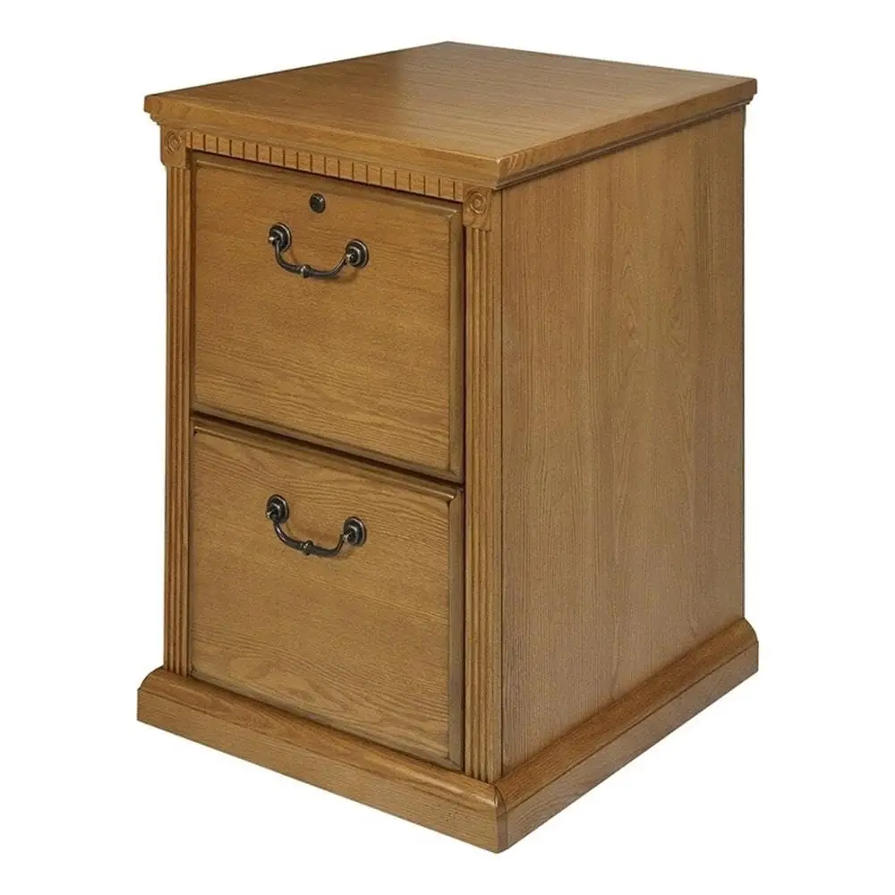 

Contemporary 2-Drawer Wood Filing Cabinet In Natural, Solid Wood Construction, Sturdy And Durable, Office Or Home, Customized