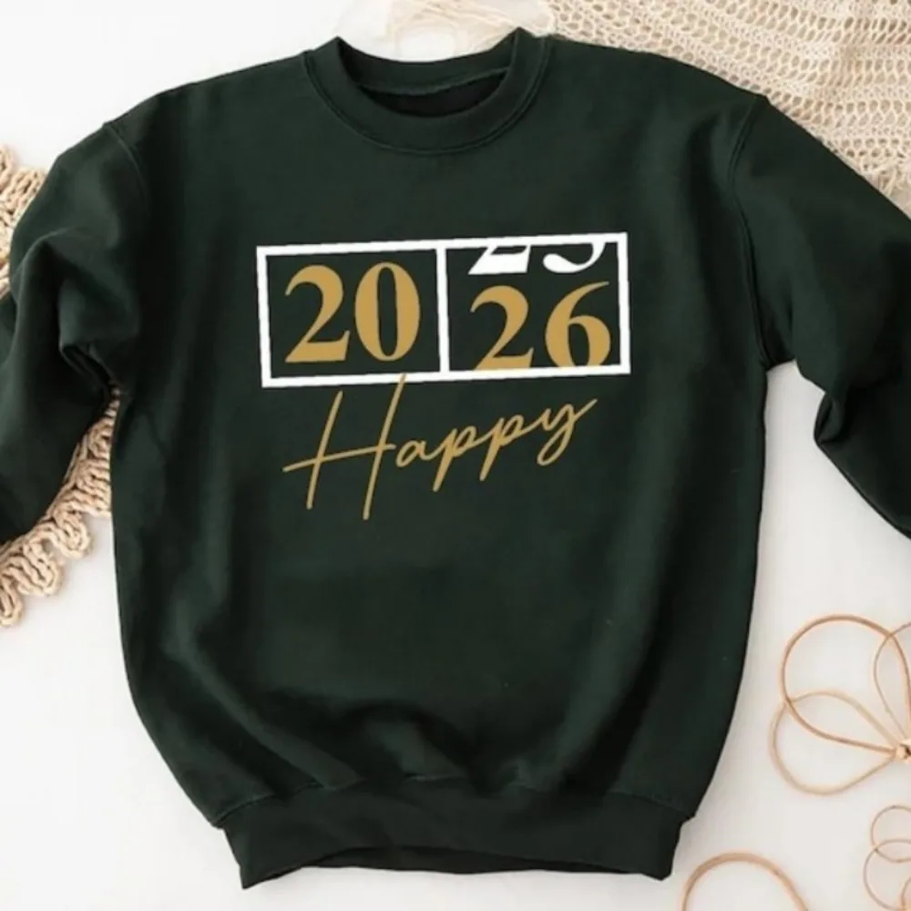 

Goodbye 2025 Hello 2026 Sweatshirt Happy New Year 2026 Crewneck NYE Party Outfit Unisex Women Hoodie Winter Warm Pullover