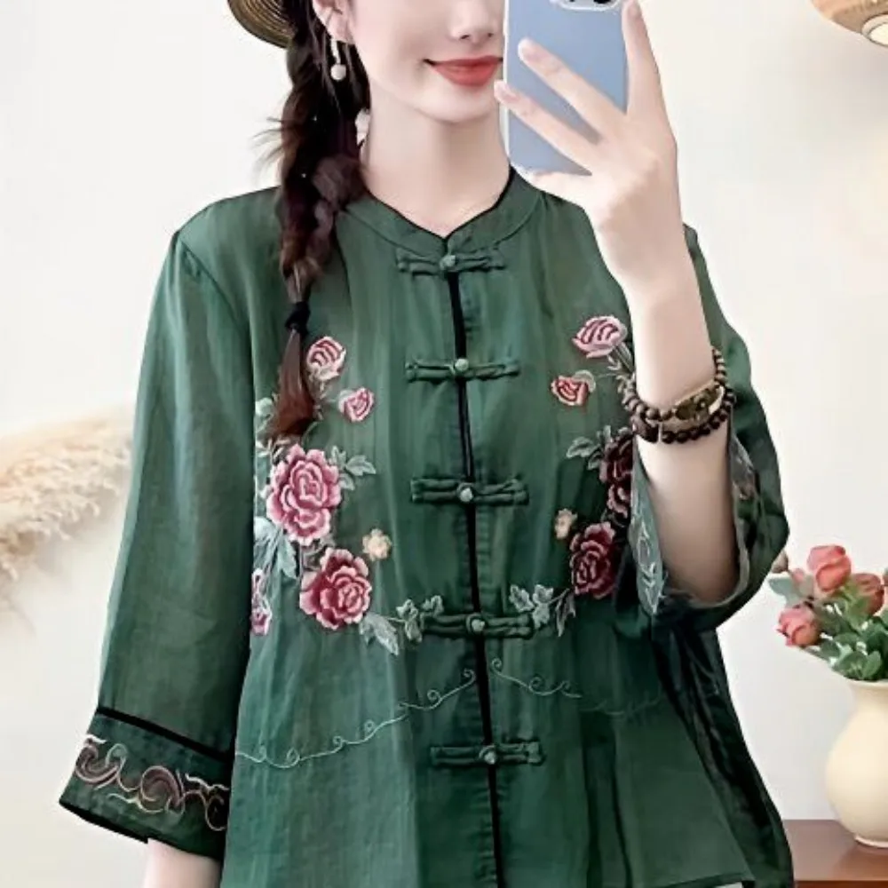 roupas-tradicionais-chinesas-femininas-camisa-bordada-de-verao-para-mulheres-estilo-Etnico-retro-com-gola-alta-e-botoes-frontais