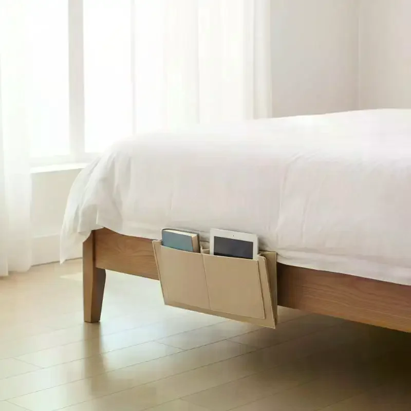 Bedside Hanging Storage Bag 1 Pcs Large Capacity Organizer with Pockets for Bed Sofa Side Book Remote Storage Dorm Use