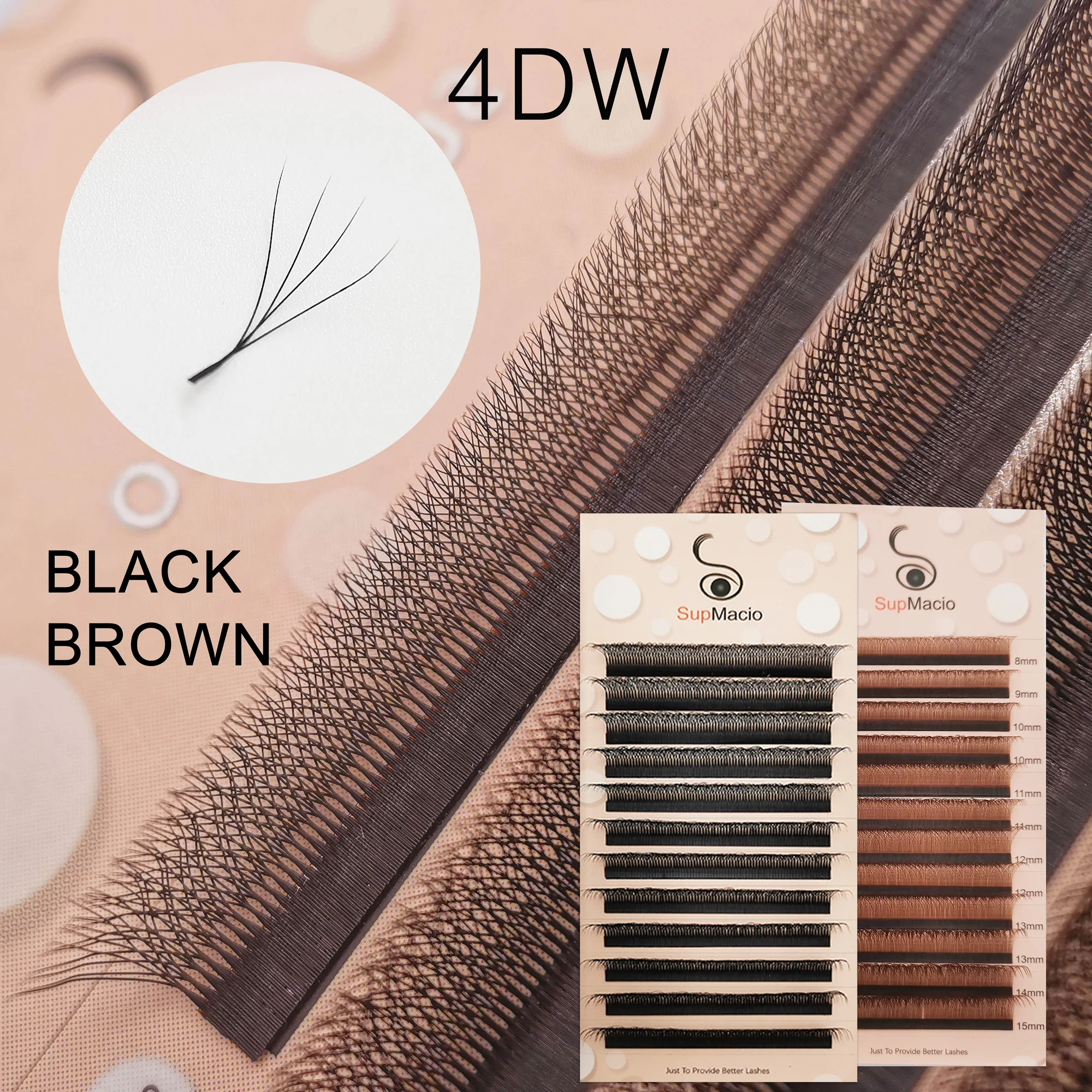 Supmacio 4D W Shape Eyelash 0.07 D Curl 4d Clover Lashes Natural Cilio 4D Brazilian Eyelashes Artykuły hurtowe dla firm