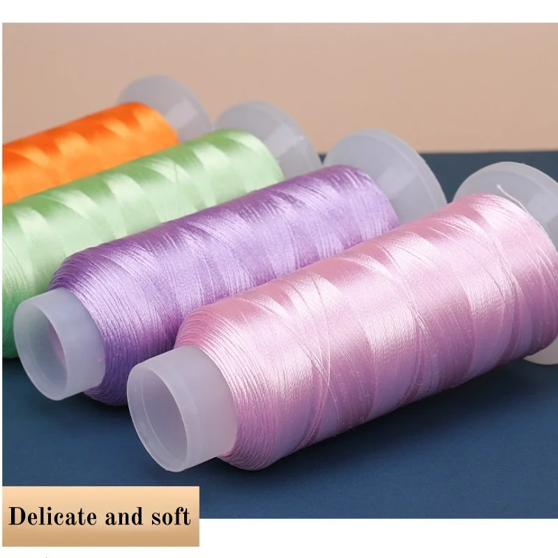 33 Color Glossy Ice Silk Nylon Thread 1900m/Spool DIY Winding Tassel Embroidery Bracelet Hairpin Jewelry Making Sewing Supplies
