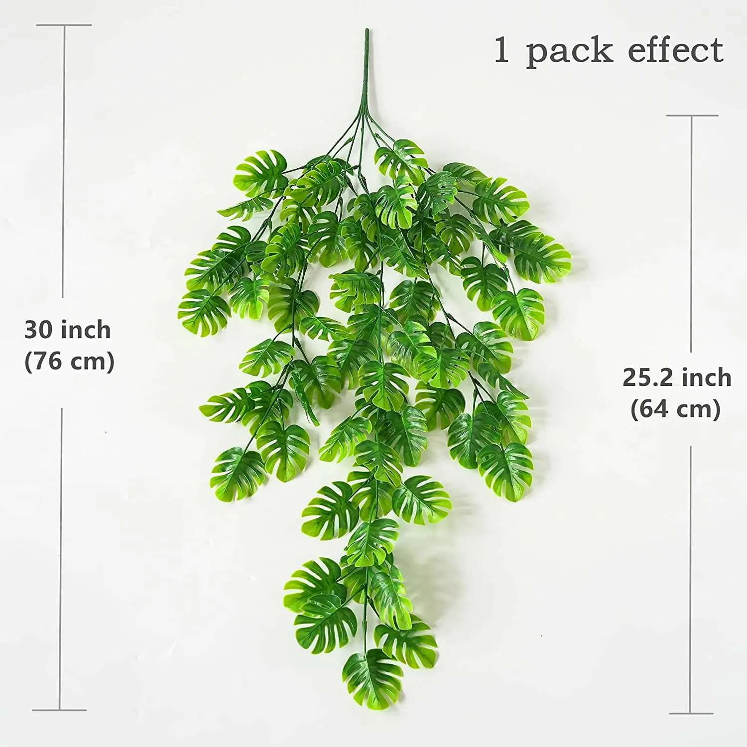 Artificial Hanging Plant 76cm/30\'\' Faux Hanging Monstera Vines Tropical Plant Leaves Vines for Home Shop Office Wall Decorations