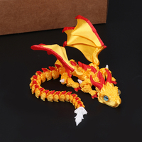 1pc 3D Printed Winged Carriage Dragon Figurine With Random Eyes Art Deco Dragon Sculpture Tabletop Animal Theme Decor