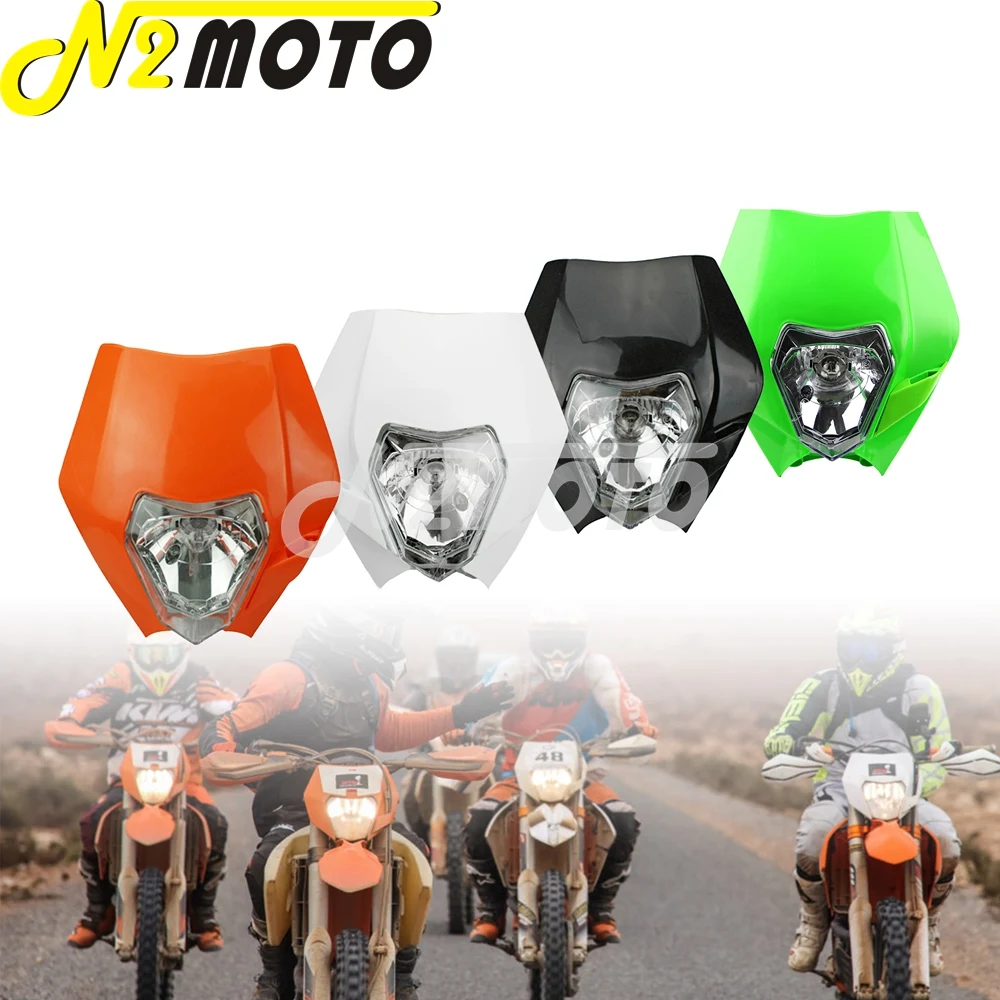 Off Road Supermoto White Headlight Front Lamp Motocross Head Light Dirt Bike For KTM Enduro EXC KLX CRM XR DRZ RMZ RM250 YZ WR