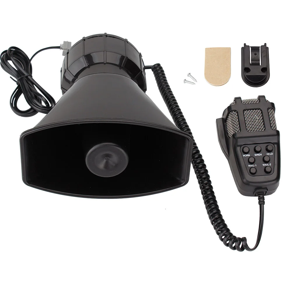 

FARBIN Loud Siren Horn 7 Tone Police Vehicle Loudspeaker 12V 100W With Handheld Microphone Emergency Multipurpose Amplifier Horn