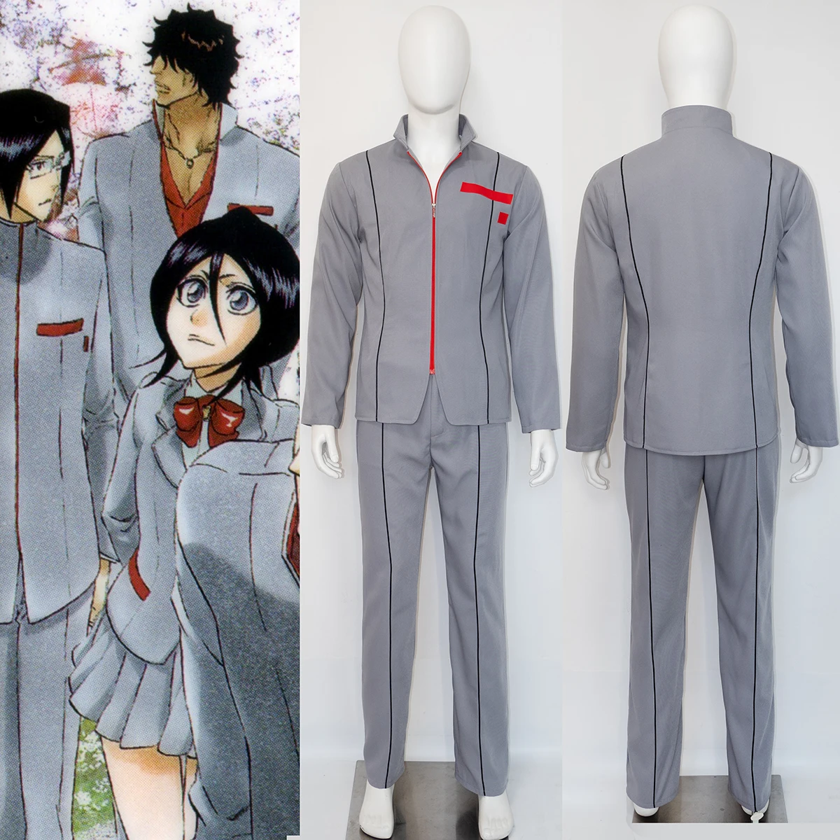 

Ichigo Kurosaki Uryu Ishida Yasutora Sado Keigo Asano Cosplay Costume Karakura School Uniform Outfit E001