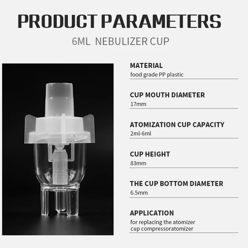 Health Care Atomized Spray Cup Atomizing Cup Aerosol Nebulizer Compressor Sprayer Cup Nosepieces Catheter Inhaler Accessorie