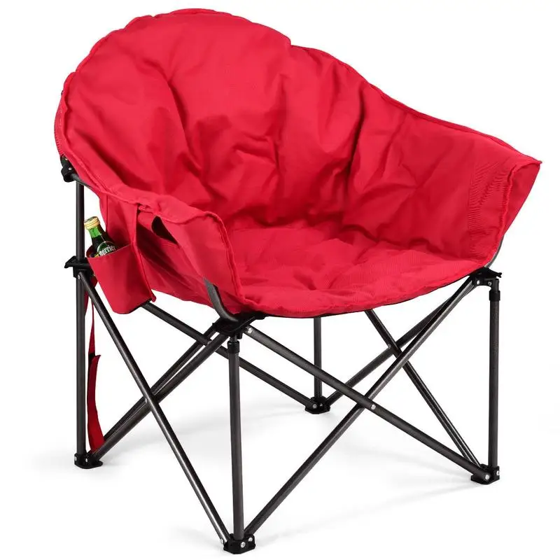 

Oversized Folding Camping Moon Chair with Cup Holder