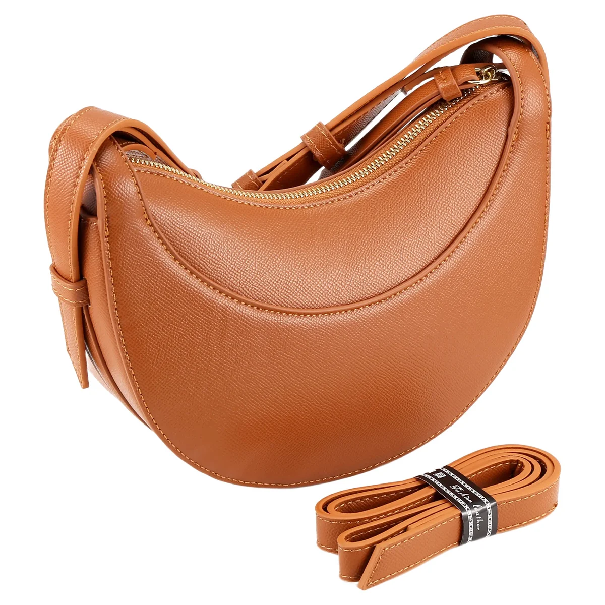 

Versatile Casual Crescent Bag Saddle Bag Fashionable Handbag Shoulder Bag Large Capacity Messenger Bag Brown