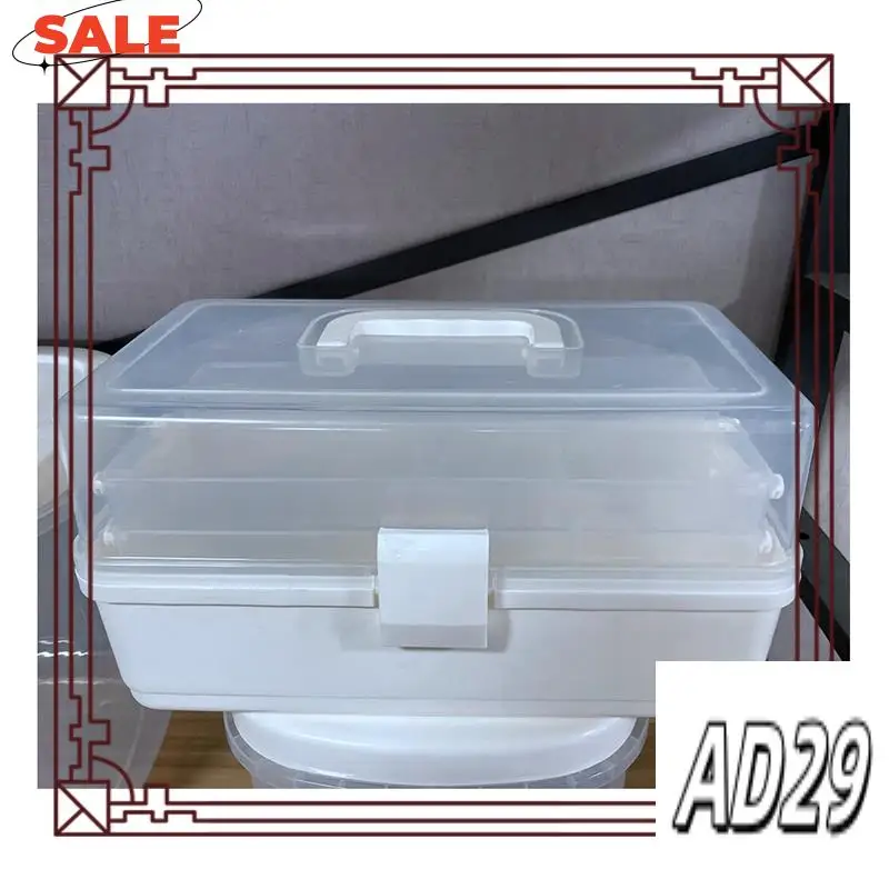 

D9-3-Tier Fishing Tackle Box Organizer Sewing Box Nail Art Organizer With Handle Tool Box