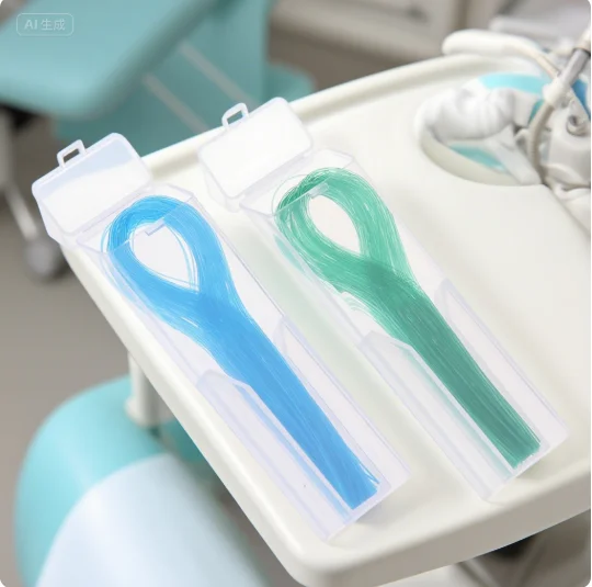 

100Pcs Dental Floss Threader Dental Traction Line Oral For Crown Brace Bridge Implant Hoop Threading Braces Steel Traction