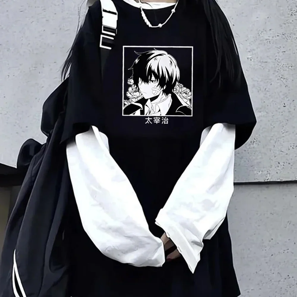 أنيمي طباعة وهمية قطعتين طويلة الأكمام تي شيرت الصيف النساء الرجال عادية Harajuku الشارع الشهير خمر قطعتين كم طويل تي شيرت #2