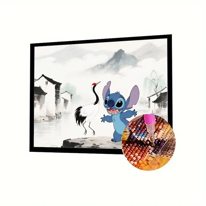 

1 шт. Disney Stitch и краснокоронный журавль 5D DIY набор для алмазной живописи-полная дрель горный хрусталь вышивка ремесло с традиционным рисунком