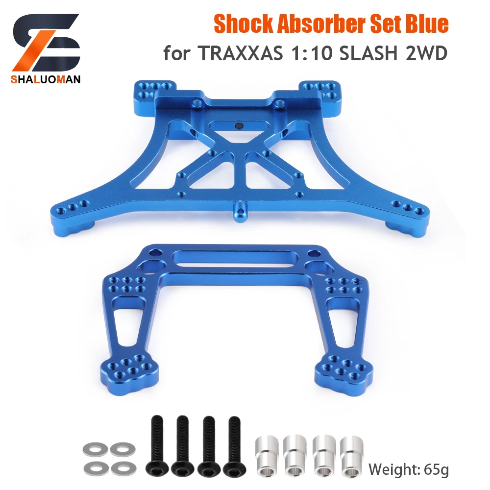 Shaluoman juguete Toys Metal Upgrades Parts Steering Kit Front And Rear A-arms And Shock Mount For 1/10 TRAXXAS SLASH 2WD RC Car