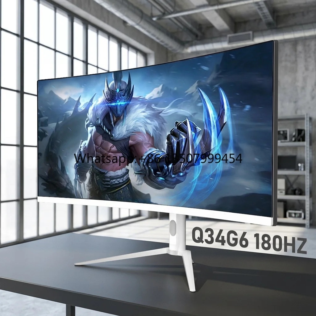 Factory 34 Inch 4K LED Monitor with HDR for PC 34 Inch 180HZ Curved Gaming LCD Monitor for Desktop DP Interface
