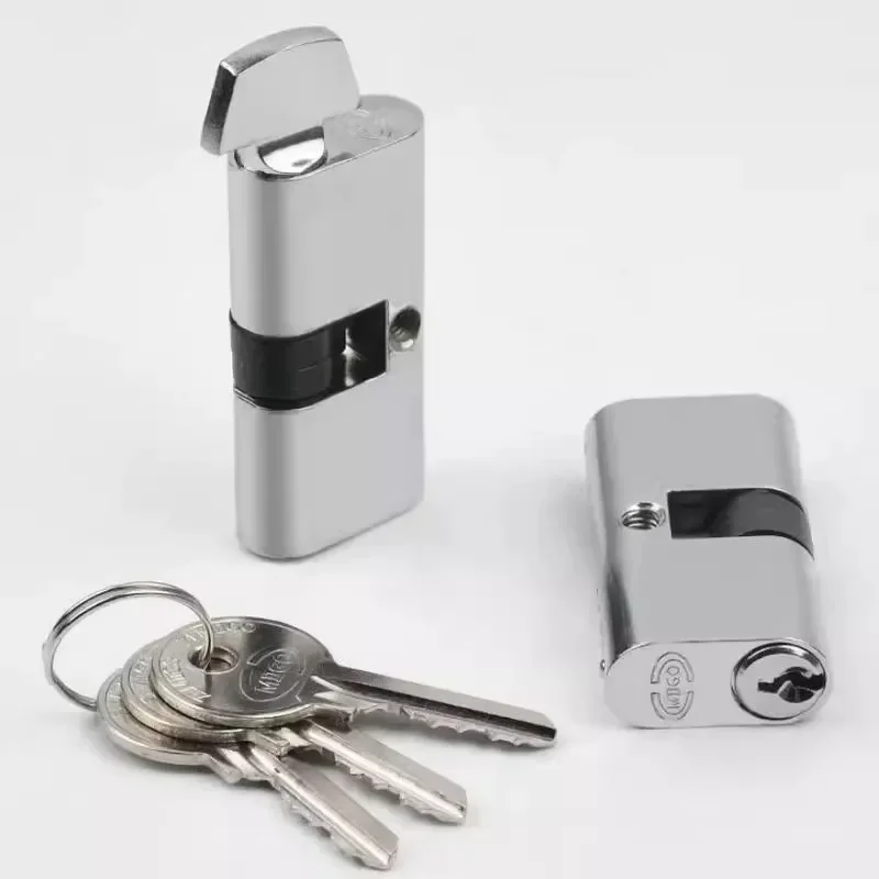 Professional Glass Door Floor Lock with Dual Cylinder, Aluminum Alloy Frame Lock for Enhanced Security and Durability