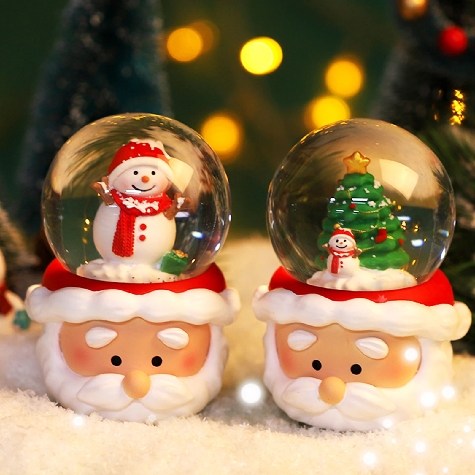 Christmas Snow Globe Ornament Special Design Luminous Decorations for Holiday Home Party Night
