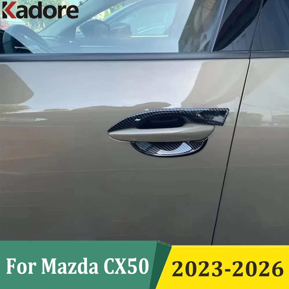 

For Mazda CX-50 CX50 2023 2024 2025 2026 Chrome Side Door Handle Bowl Cap Cover Trim Sticker Car Exterior Styling Accessories
