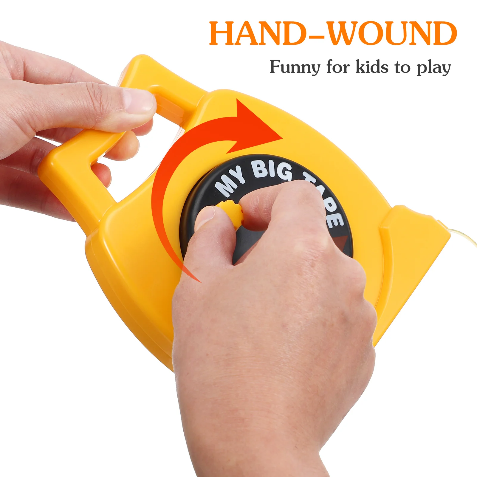 

1pc Kids Learning Tapeline Handwound Plastic Measure Tape Inch Centimeter Markings Durable Flexible For Children Over 3 Years