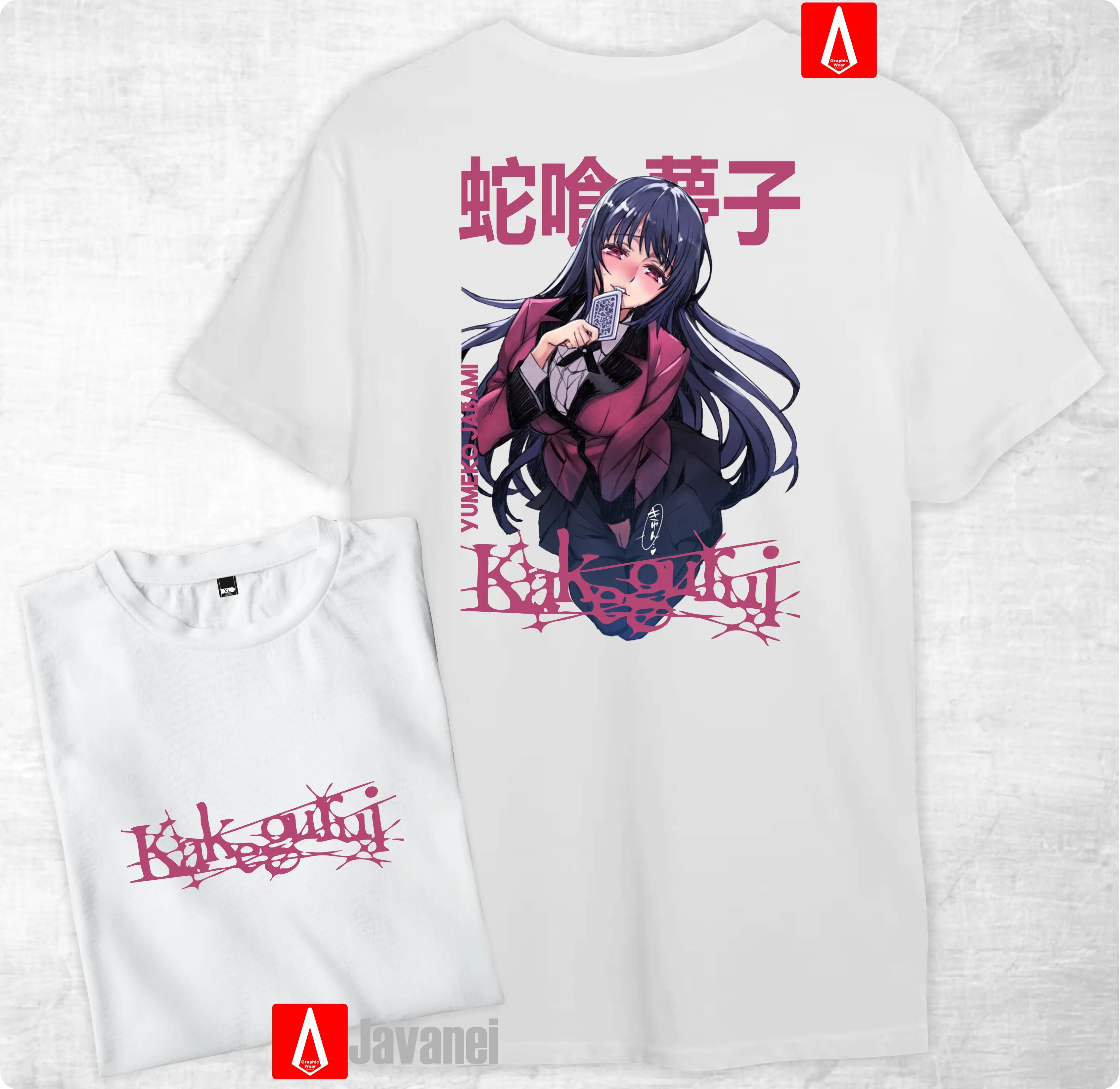 Kaos yumeko jabami kakegurui Printing anime manga wibu waifu hobi distro javanei cloth