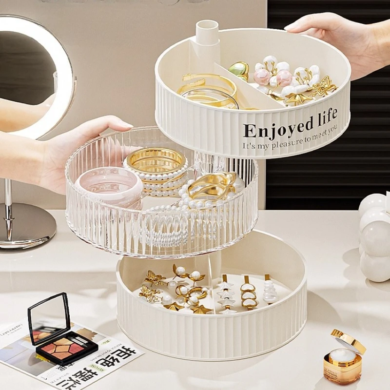 Light Luxury Jewelry Storage Box Organizer Exquisite Earrings Necklace Earrings Jewelry Box Multi-layer Rotating Jewelry Boxes