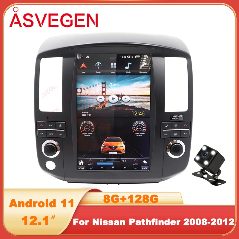 12.1” Android11 Car Radio For Nissan Navara Pathfinder 2008-2012 Multimedia GPS Navigation Stereo Carplay 8G 128GB Player Screen