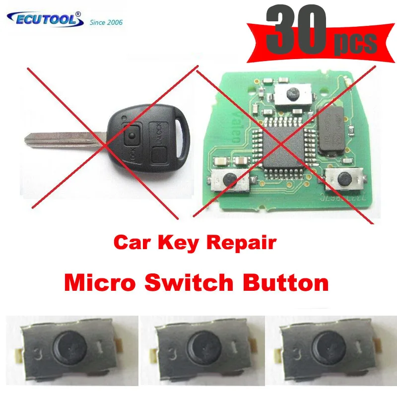 Car Key Accessory Micro Button Switch for TOYOTA AVENSIS YARIS MR2 RAV4 CELICA Remote Key Fob Repair