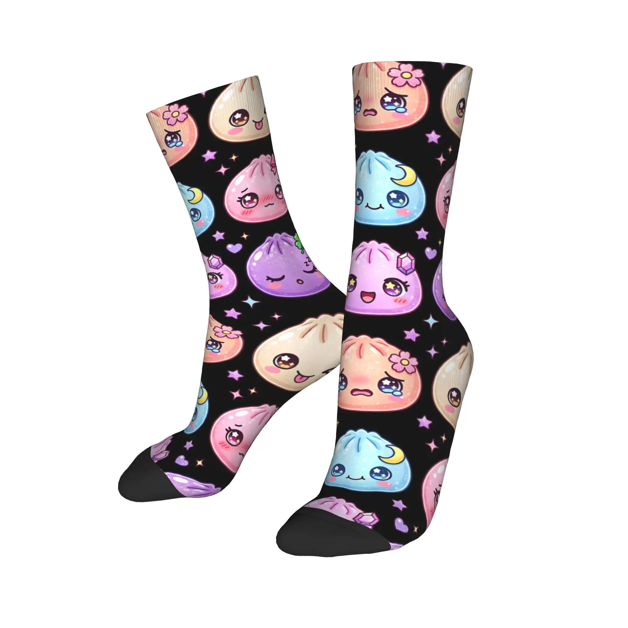 Fashion Male Men Socks Crazy Kawaii Dumpling Cute Pastel Anime Lovers Sock Polyester  Graphic Women Stockings Spring Summer