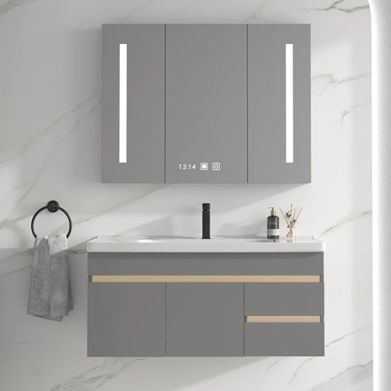 

Ceramic Whole Washbin Bathroom Cabinet Combination Modern Simple Set Washstand Face Wash Basin Cabinet