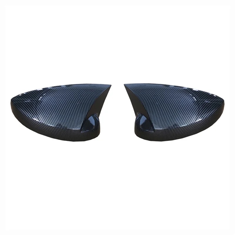 Car Carbon Fiber Ox Horn Side Mirror Cover Caps Door Mirror Shell Rear Mirror Guard for Ford Mustang Mach-E 2021