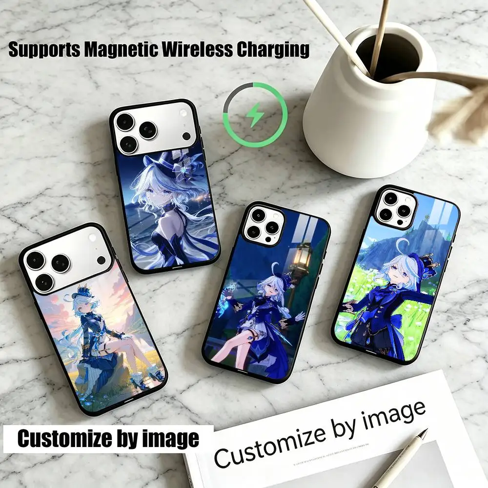 Furina Game G-Genshins  Phone Case For iPhone18,17,16,15,14,13Plus,Pro Supports Magnetic Wireless Charging