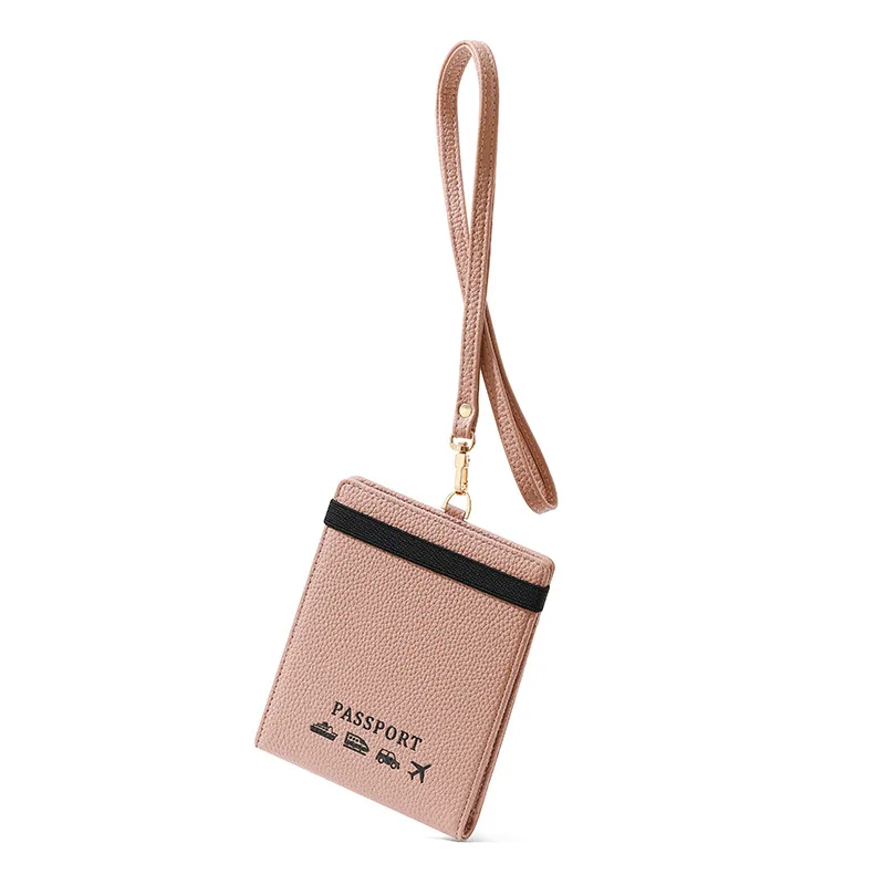 RFIDACollar de viaje de cuero antirrobo para mujer, funda para pasaporte con almacenamiento de tarjetas de visita, soporte protector para documentos